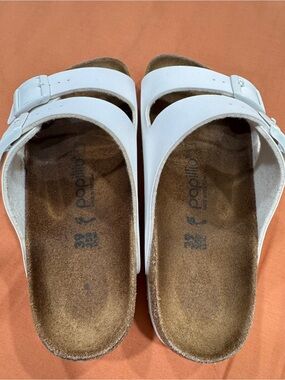 Papillio White Two-Strap Cork Footbed Sandals